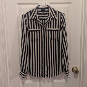 The limited black and cream striped top - S